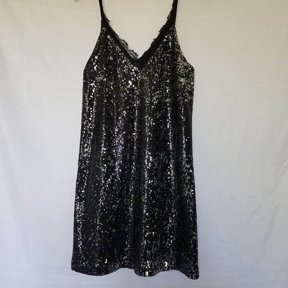 Black Sequin Slip Dress (LF) - Picture 2 of 8